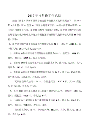 调度抽放队4月份工作总结1.docx