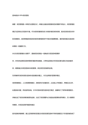 项目管理在团队建设中的重要性.docx