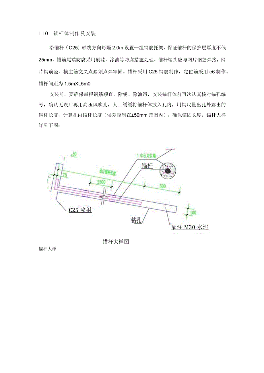 过渡段抗滑桩与挂网喷浆交接处锚杆施工工艺.docx_第3页