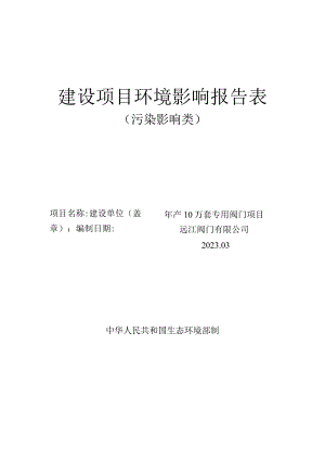 远江阀门建设项目环境影响报告表.docx