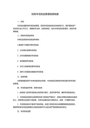 财政专项资金管理规章制度.docx