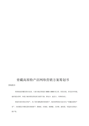 青藏高原特产店网络推广策略解析.docx