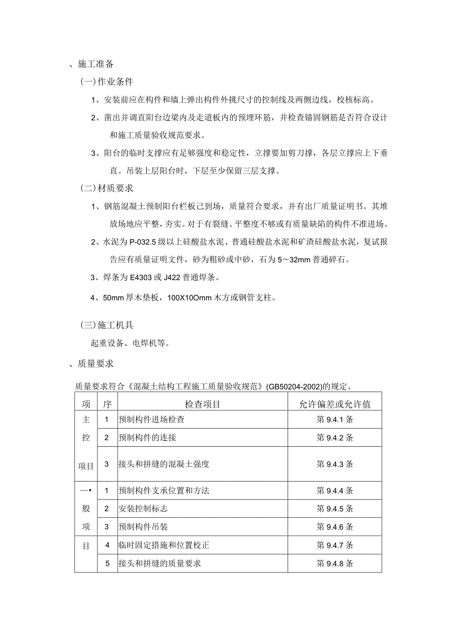 预制阳台栏板安装工程施工工艺1.docx_第1页