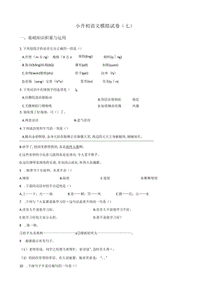 2024小升初模拟试卷（7）人教部编版（含答案）.docx