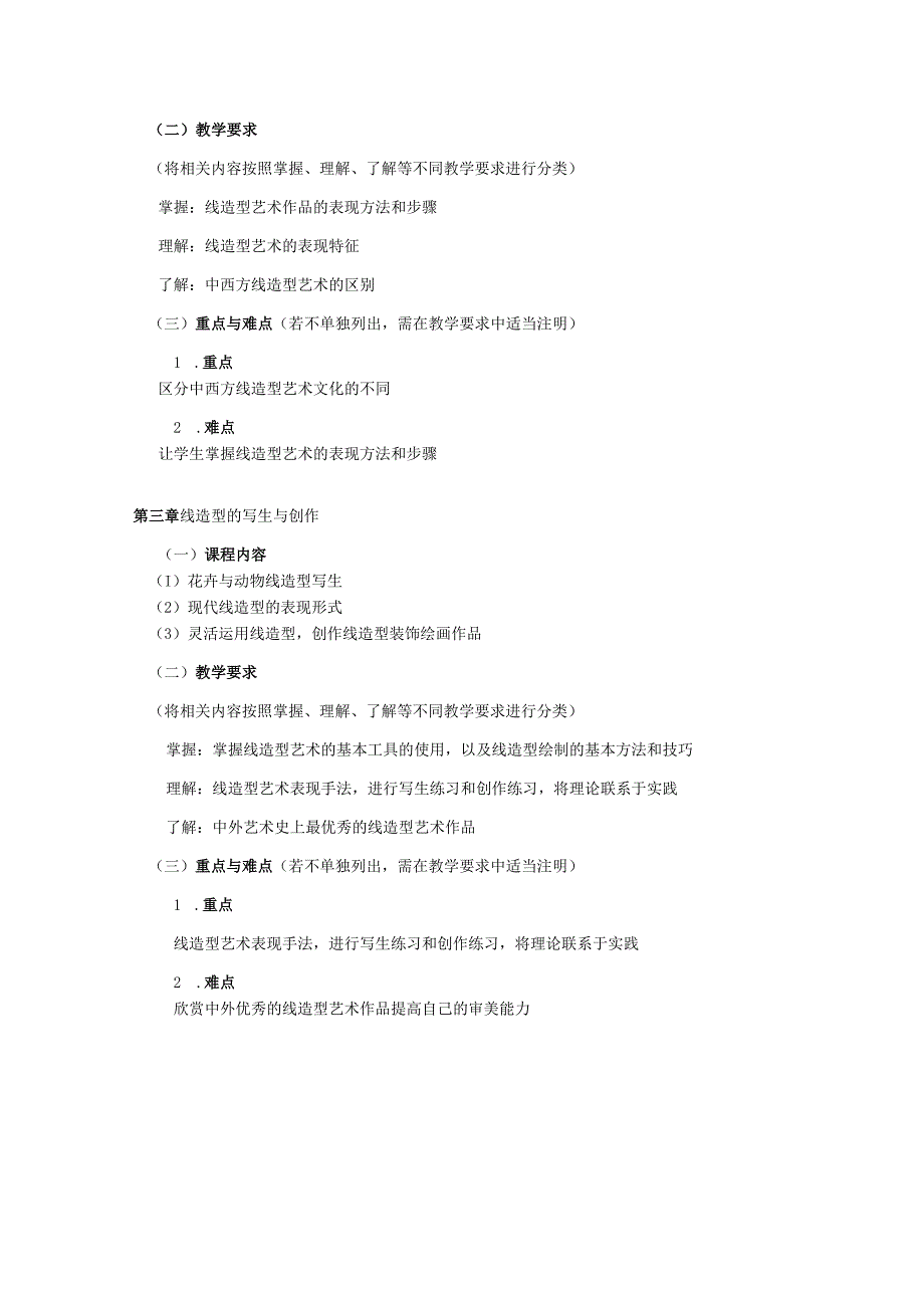 18410134线造型大学高校课程教学大纲.docx_第3页