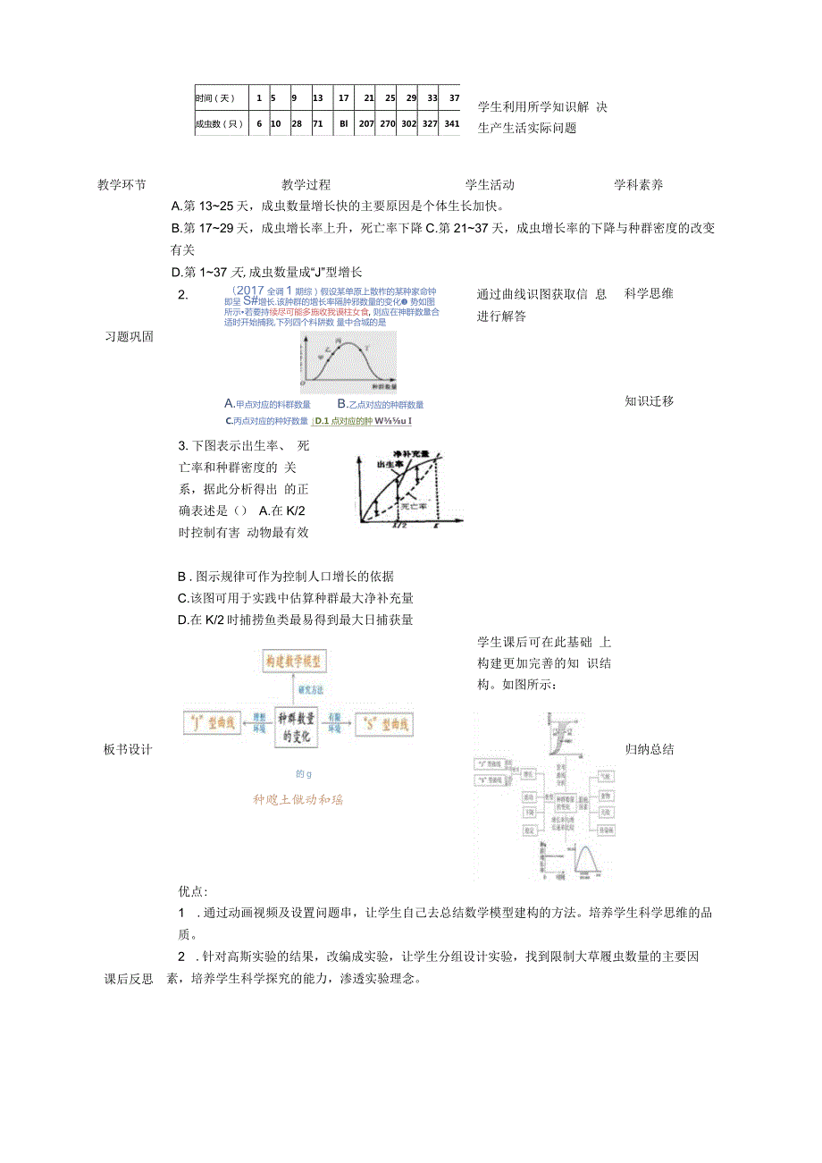 2023-2024学年人教版选择性必修21-2种群数量的变化教学设计.docx_第3页