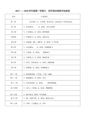 最新2018年小学三、四年级体育教案.docx