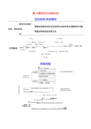 2023-2024学年部编版选择性必修3第二单元第4课欧洲文化的形成（学案）.docx