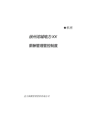 XX企业电力薪酬制度范文.docx