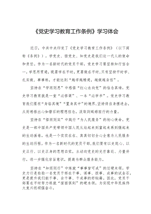 党员学习《党史学习教育工作条例》的心得体会十篇.docx