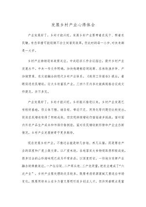 发展乡村产业心得体会.docx