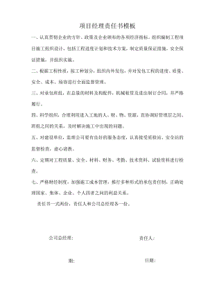 项目经理责任书模板.docx