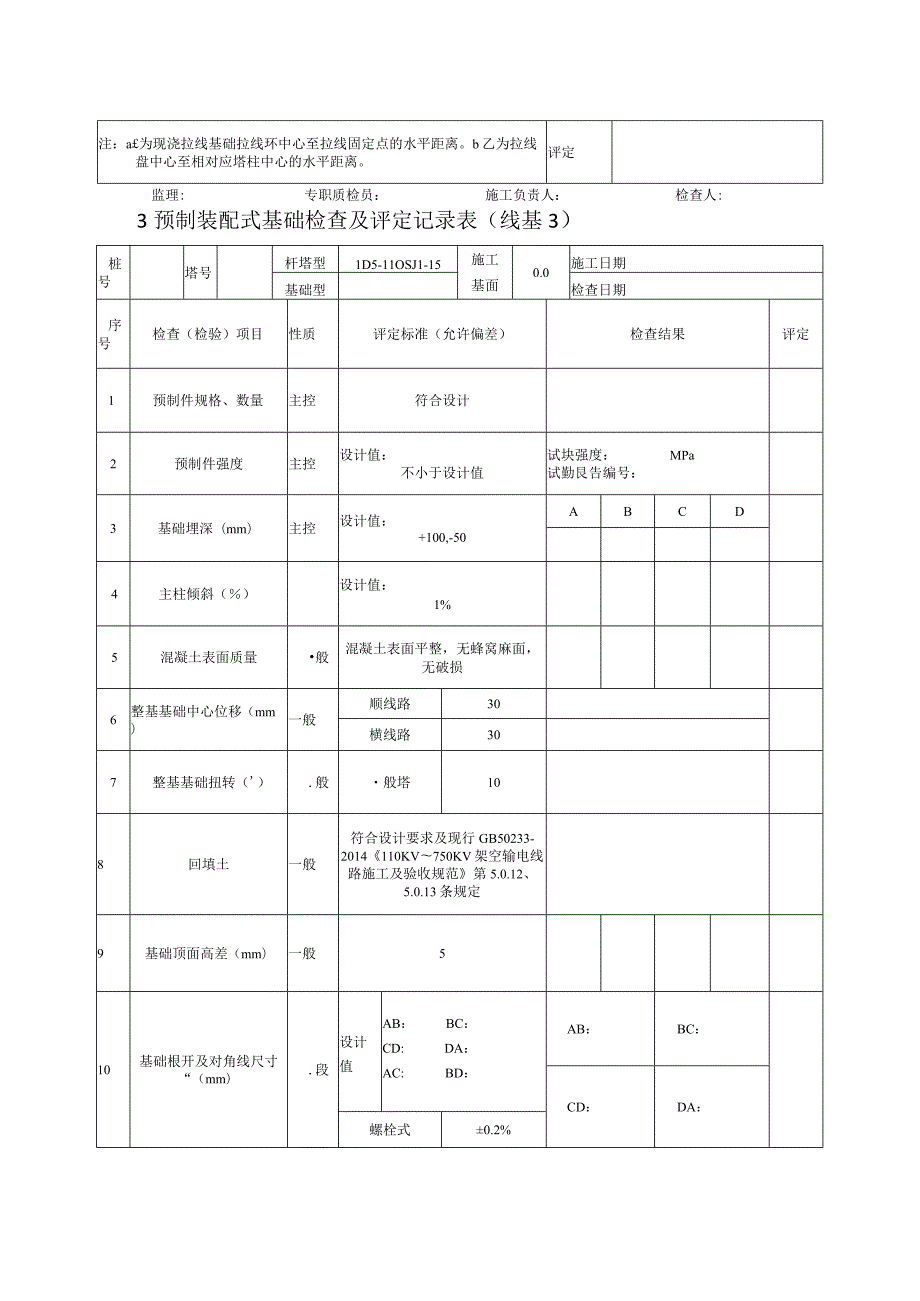 线路各类基础型检查及评定记录表格.docx_第3页