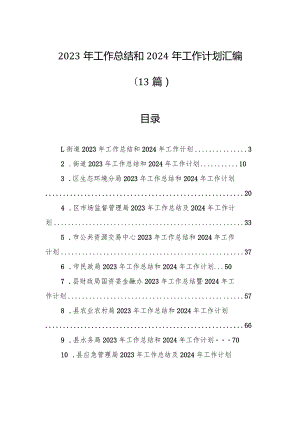 2023年工作总结和2024年工作计划（13篇）.docx