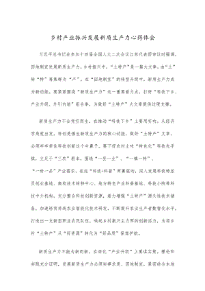 乡村产业振兴发展新质生产力心得体会.docx