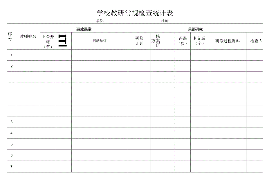 学校教研常规检查统计表.docx_第1页