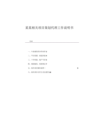 XX项目管理策划代理工作说明书.docx