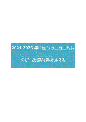 2024版中国银行业行业现状分析与发展前景研究报告.docx