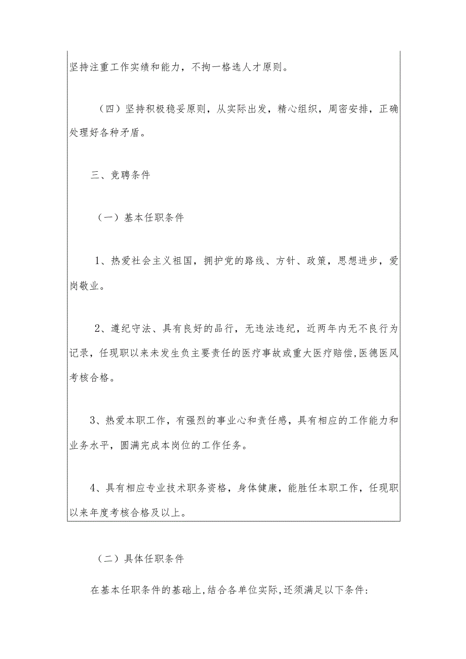 2024医院竞聘上岗实施方案（最新版）.docx_第3页