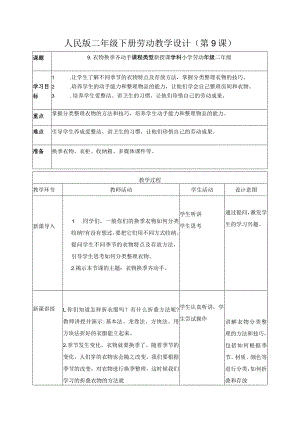 9-衣物换季齐动手二年级劳动下册（人民版）.docx