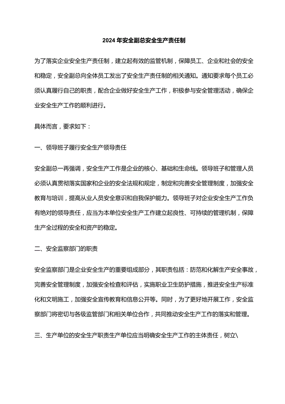 2024年安全副总安全生产责任制.docx_第1页