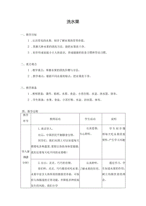 5-洗水果（教案）苏教版劳动一年级下册.docx