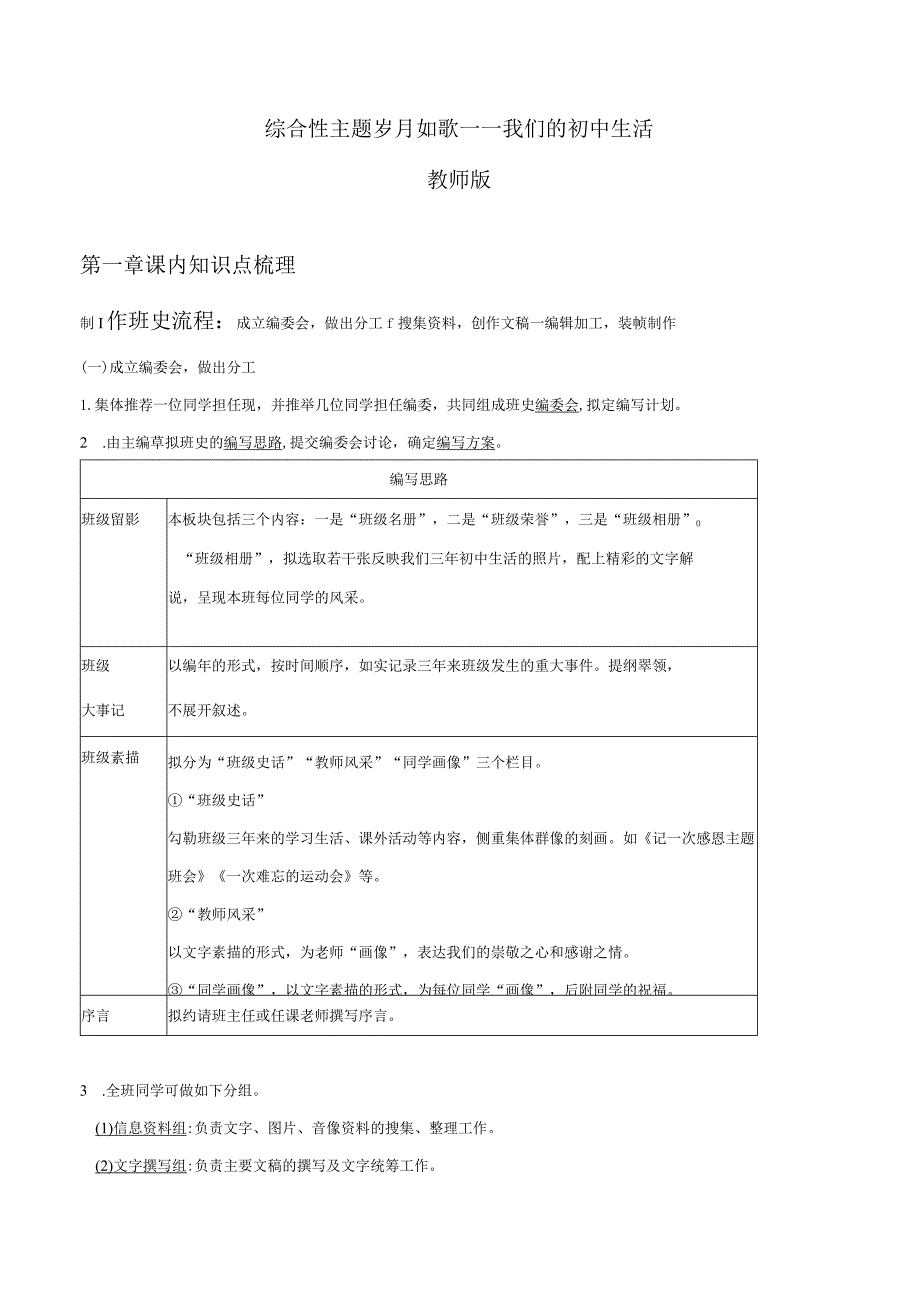 2022-2023学年七年级道德与法治下学期期末备考真题汇编演练（全国通用）九下岁月如歌——我们的初中生活综合性学习专题（知识点+练习）教师版.docx_第1页