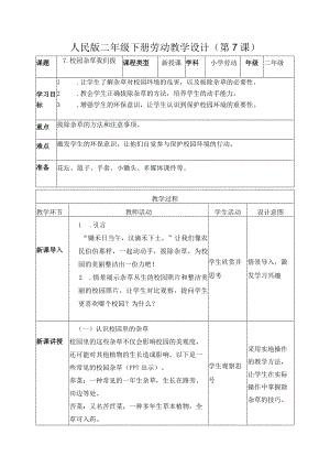 7-校园杂草我们拔二年级劳动下册（人民版）.docx