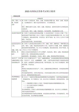 2023高级执法资格考试重点梳理.docx