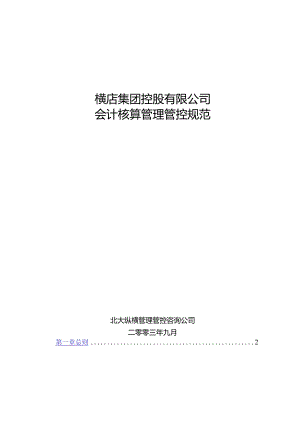 X控股企业会计核算制度范文.docx