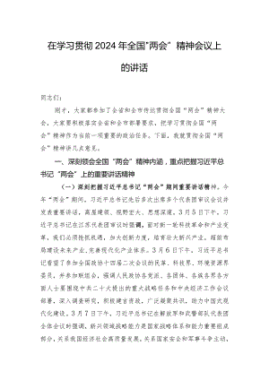 在学习贯彻2024年全国“两会”精神会议上的讲话.docx