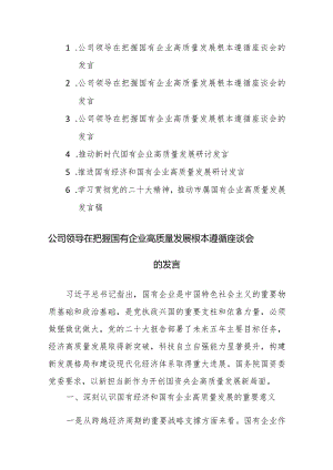 6篇：推动新时代国有企业高质量发展研讨发言范文.docx