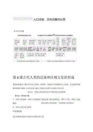 2023-2024学年统编版选择性必修3第6课古代人类的迁徙和区域文化的形成（学案）.docx