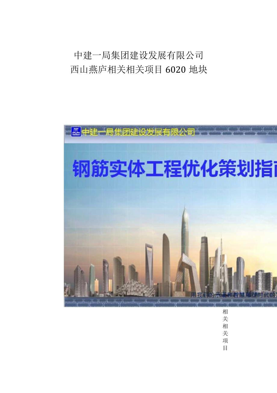 XX企业项目地块钢筋实体工程优化策划通用手册.docx_第1页