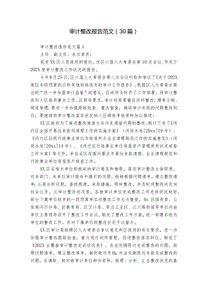 审计整改报告范文（30篇）.docx