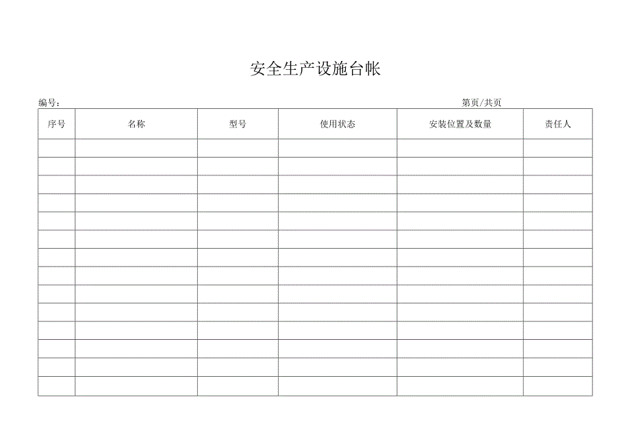 安全生产设施台帐.docx_第1页