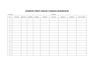 进场原材料构配件设备施工试验验收记录监理台帐表.docx