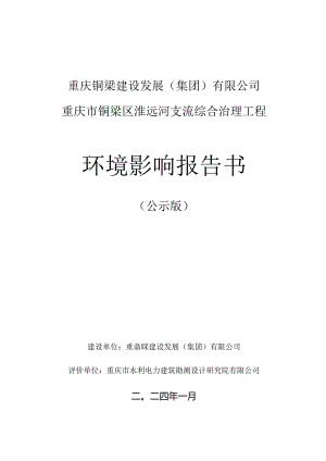 重庆市铜梁区淮远河支流综合治理工程环境影响评价报告书.docx