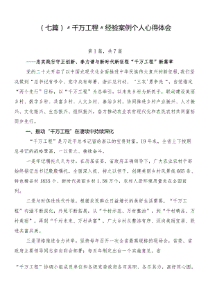 （七篇）“千万工程”经验案例个人心得体会.docx