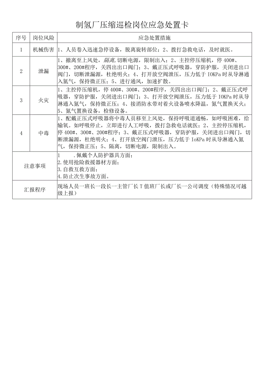 制氢厂应急处置卡模板.docx_第1页