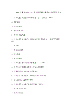 2024年【秦皇岛市G2电站锅炉司炉】模拟考试题及答案.docx