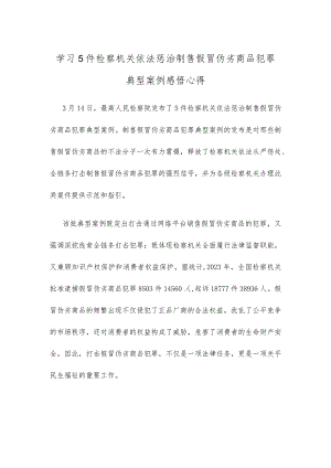 学习5件检察机关依法惩治制售假冒伪劣商品犯罪典型案例感悟心得.docx