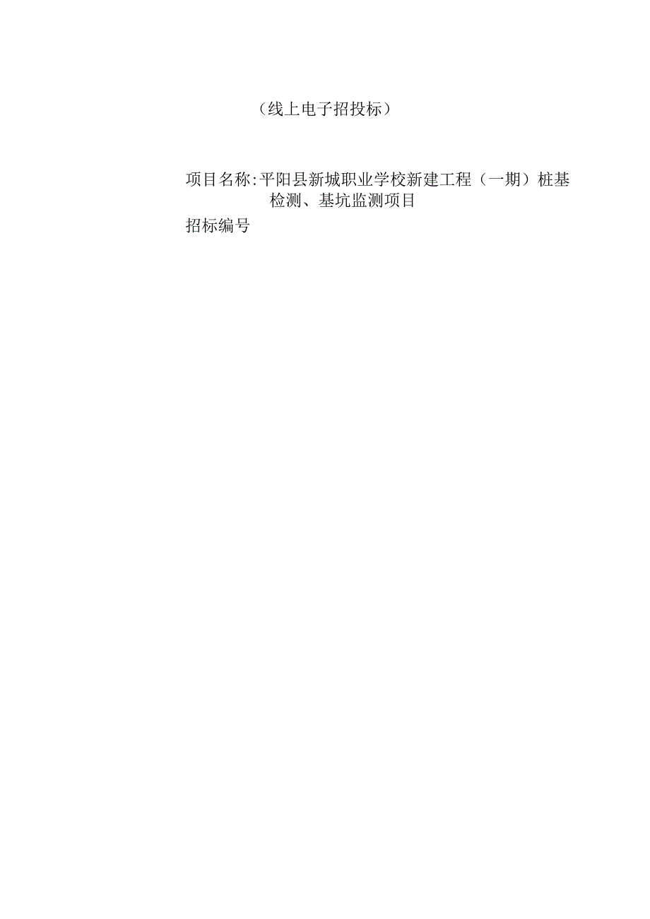 职业学校新建工程（一期）桩基检测、基坑监测项目招标文件.docx_第1页