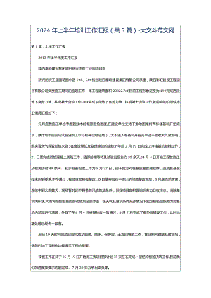 2024年上半年培训工作汇报（共5篇）-大文斗范文网.docx