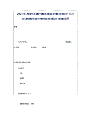 2024年JournalofSystematicsandEvolution杂志_JournalofSystematicsandEvolution投稿.docx