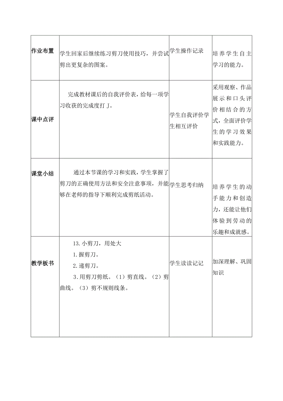 13小剪刀用处大（教案）一年级劳动下册同步（人民版）.docx_第3页