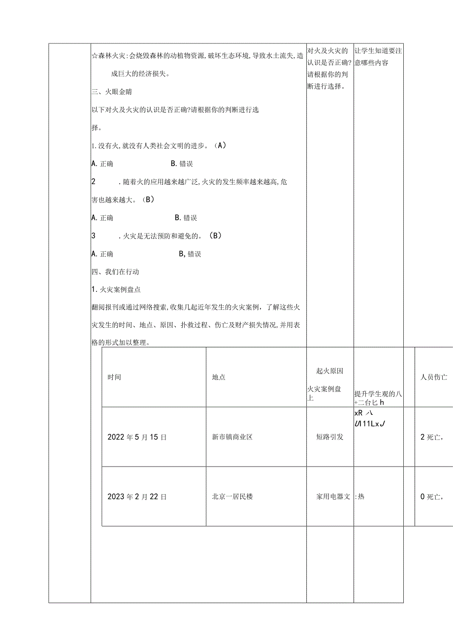 远离火灾第一课《危险的火》（教案）四年级下册综合实践活动沪科黔科版.docx_第3页