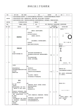 排球正面上手发球教案.docx