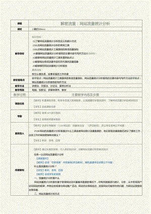 中职《网络营销》教案第11课解密流量：网站流量统计分析.docx