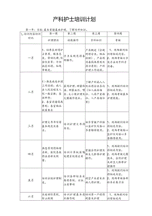 产科护士培训计划.docx